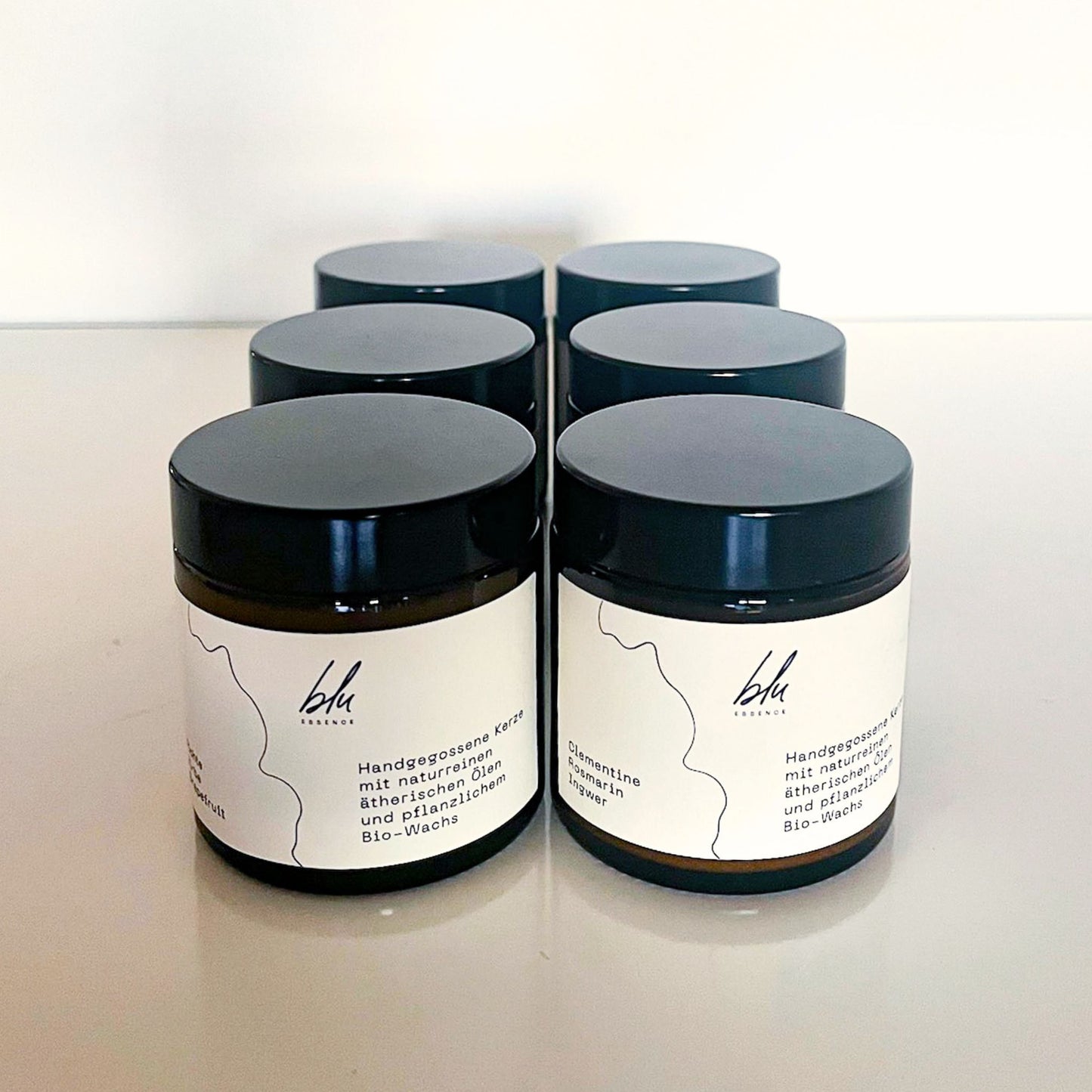Handgegossene Aromatherapiekerze aus Bio-Sojawachs im Sparset